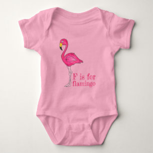 Body Para Bebê F é destinado a Flamingo Pink Flamingoas Pássaros 