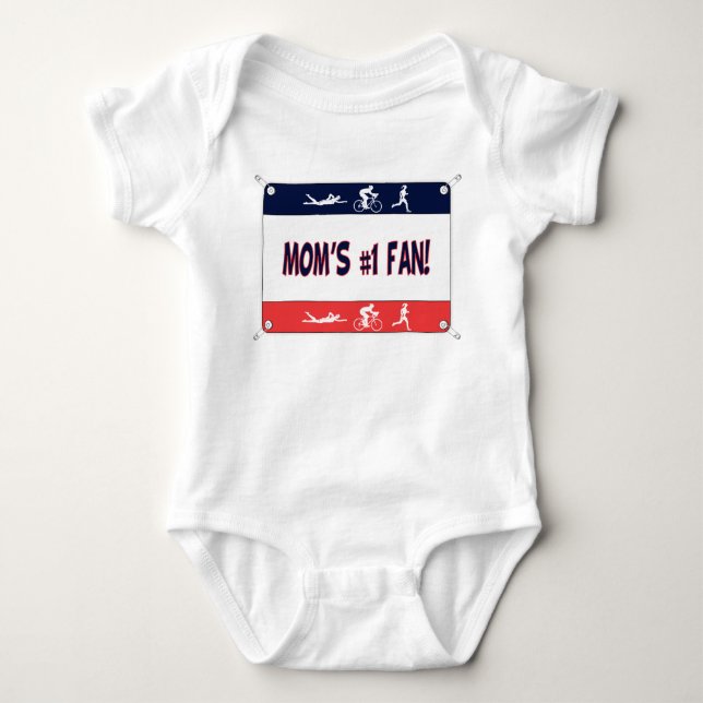 Body Para Bebê Fã da mãe #1 do Triathlon (Frente)