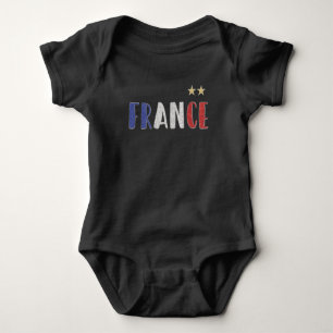 Body Para Bebê Fã De Futebol Da França Mostra Bandeira Francesa
