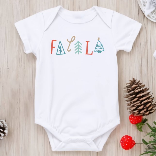 Body Para Bebê Fa La Funny Natal Férias (Fa La La Funny Christmas Tree Holiday Baby Bodysuit
)