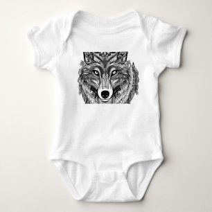 Body Para Bebê Face de Lobo