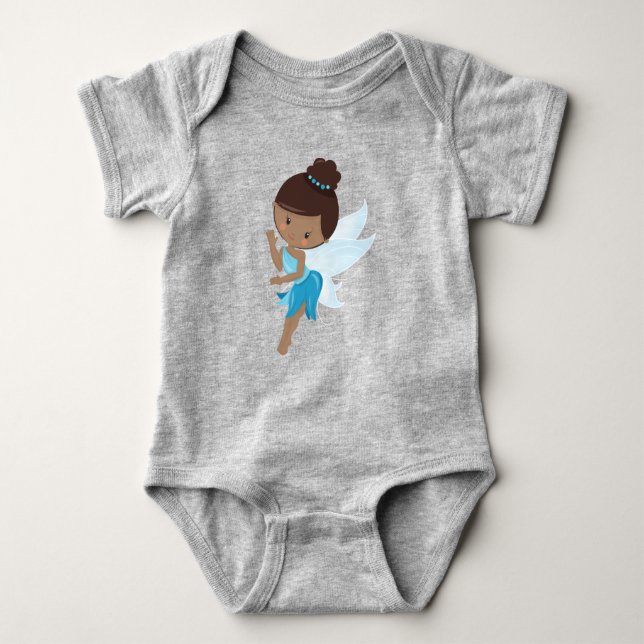Body Para Bebê Fada Afro-Americana, Fada Mágica, Fada Florestal (Frente)