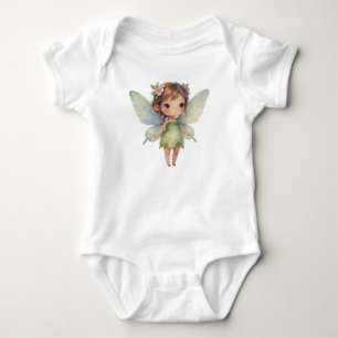 Body Para Bebê Fada Encantada da Floresta: Sprite verde pastel