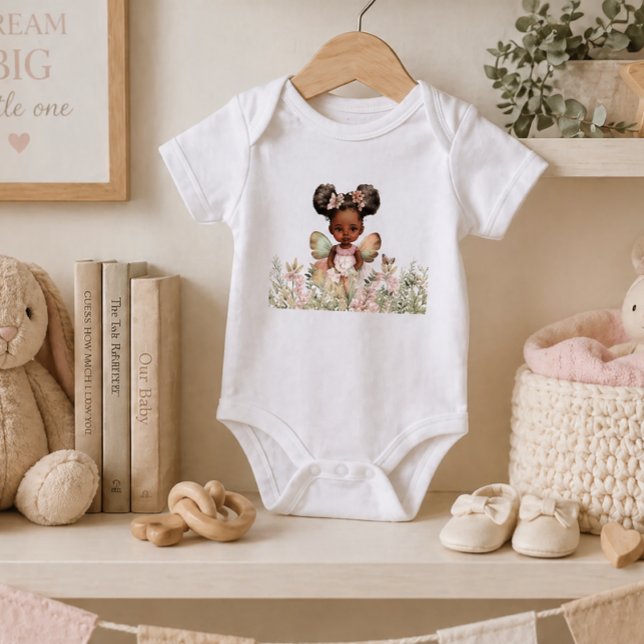 Body Para Bebê Fada Menina Afro-Americana (Criador carregado)