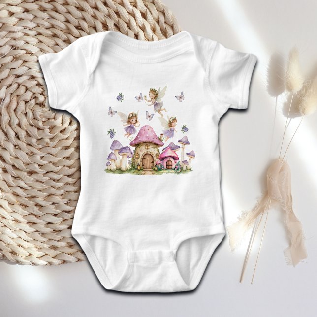Body Para Bebê Fadas Mágicas Cogumelos Rosa (Criador carregado)