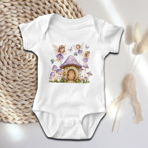 Body Para Bebê Fadas Mágicas Jardim Roxo