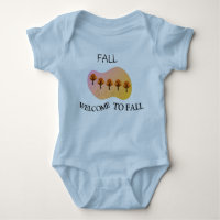 Fall Welcome To Fall Baby Light Blue Bodysuit