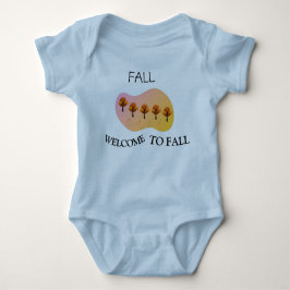 Body Para Bebê Fall Welcome To Fall Baby Light Blue Bodysuit