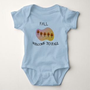 Body Para Bebê Fall Welcome To Fall Baby Light Blue Bodysuit