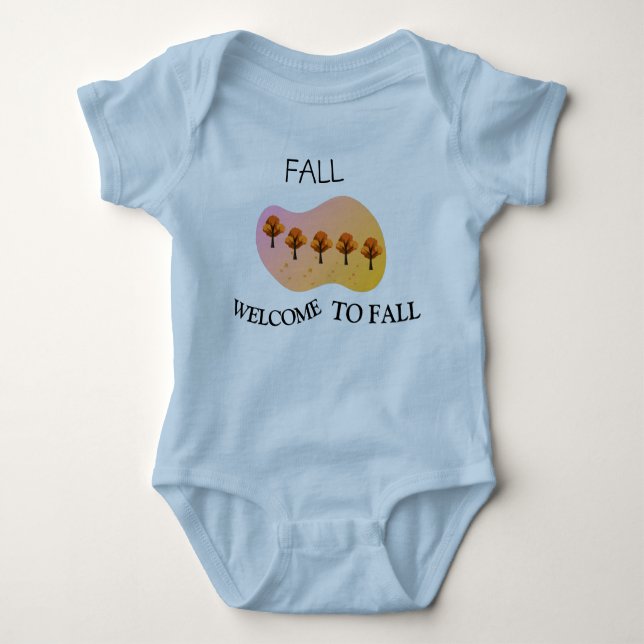 Body Para Bebê Fall Welcome To Fall Baby Light Blue Bodysuit (Frente)