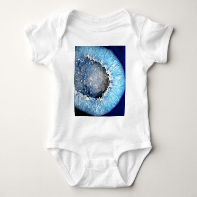 Body Para Bebê Falln Blue Crystal Geode (Frente)