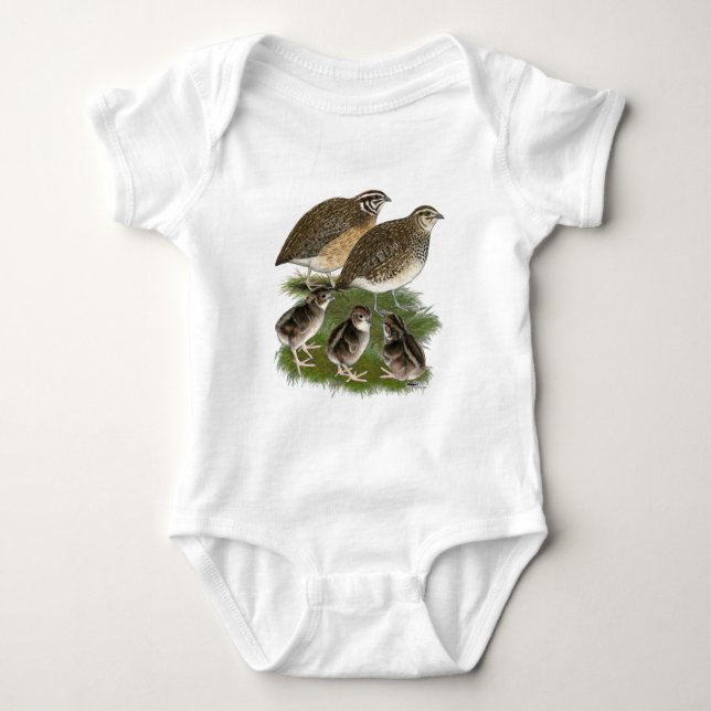 Body Para Bebê Família de Codorniz Coturnix (Frente)