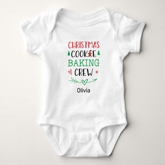 Body Para Bebê Família de Combinação de Tripulação de Natal Cooki (Frente)