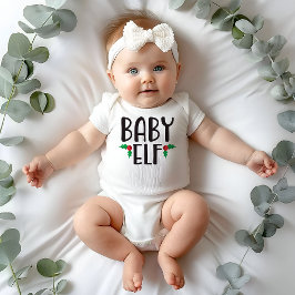Body Para Bebê Família de Elfo Bebê Natal