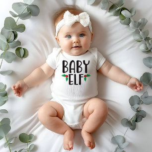 Body Para Bebê Família de Elfo Bebê Natal
