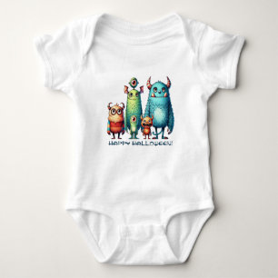 Body Para Bebê Família Monstro - Feliz Dia das Bruxas!
