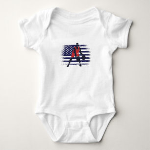Body Para Bebê Fan Jersey USA Flag de basquete