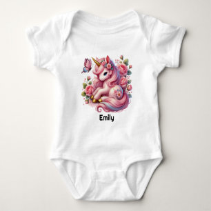 Body Para Bebê Fantasia de unicórnio menina bebê fofa