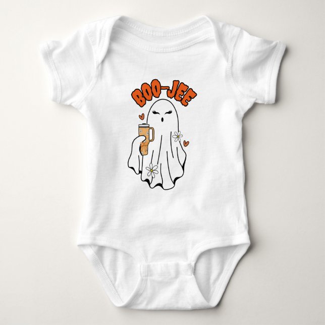 Body Para Bebê Fantasma De Boo-Jee Cute Halloween Com 40oz Tumble (Frente)