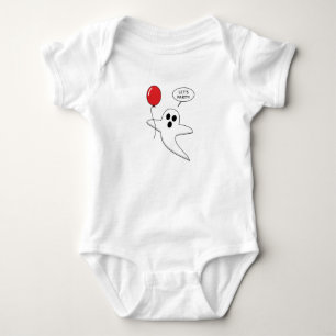 Body Para Bebê Fantasma de Cartoon Bonito com Balão Vermelho