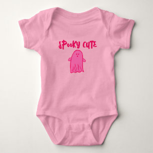 Body Para Bebê Fantasma de Halloween Rosa Fofo e Assustador