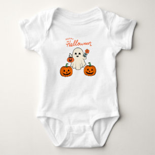 Body Para Bebê Fantasma e Abóbora do Primeiro Halloween