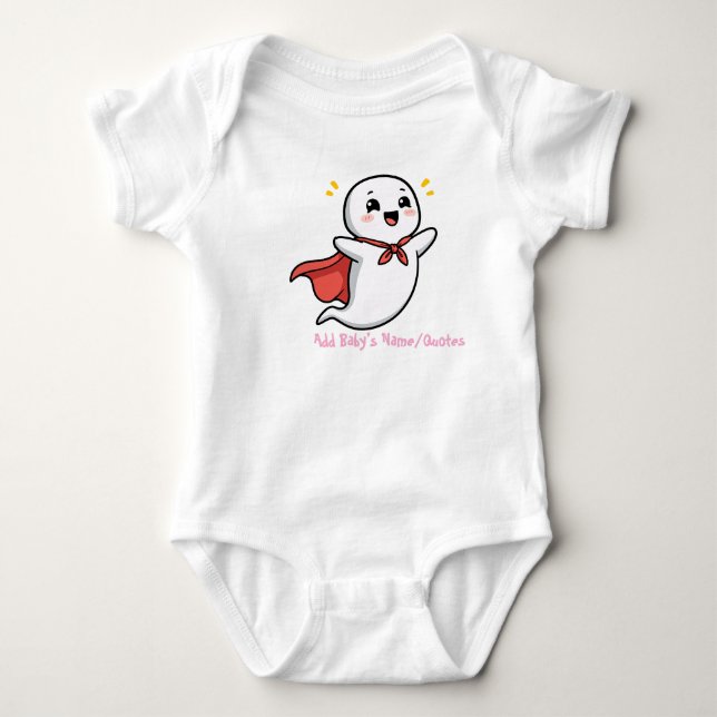 Body Para Bebê Fantasma Fofo com Cape Vermelho (Frente)