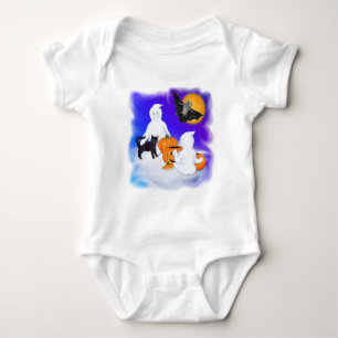 Body Para Bebê Fantasmas e Amigos do Halloween