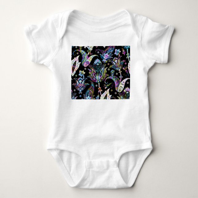 Body Para Bebê Fantasy Floral Paisley: Ornament Sem Semente (Frente)