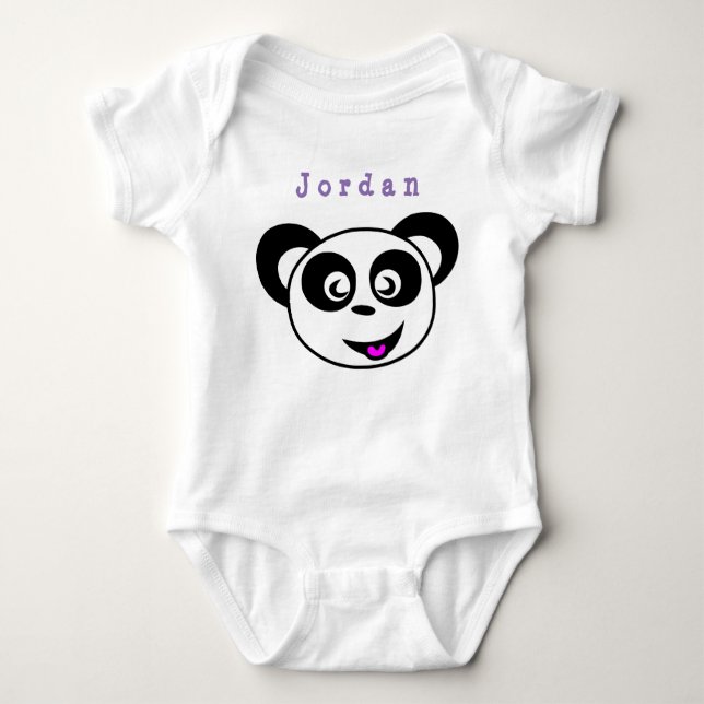 Body Para Bebê fato-corpo engraçado, panda. (Frente)