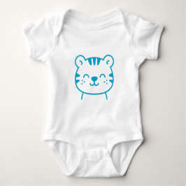 Body Para Bebê Fato de bebê branco azul-tigre