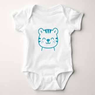 Body Para Bebê Fato de bebê branco azul-tigre