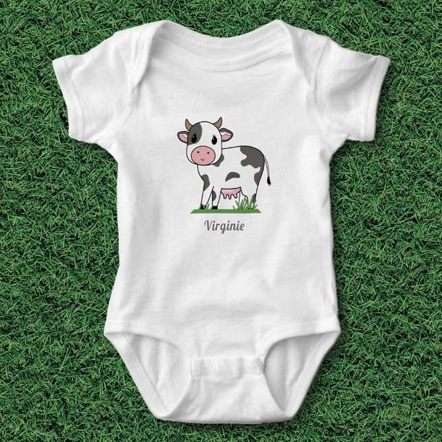 Body Para Bebê Fato de Bebê de Vaca Bonita (Cute Cow Baby Bodysuit)