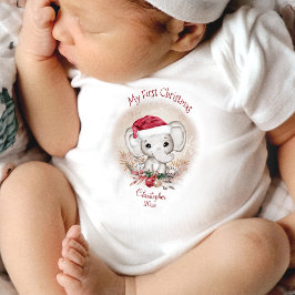 Body Para Bebê Fato de bebê elefante bonito de Natal