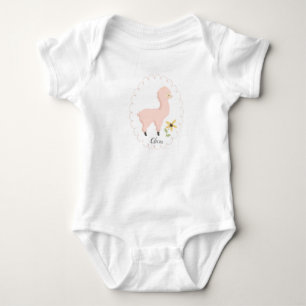 Body Para Bebê Fato de bebê Llama, cor-de-rosa, personalizável