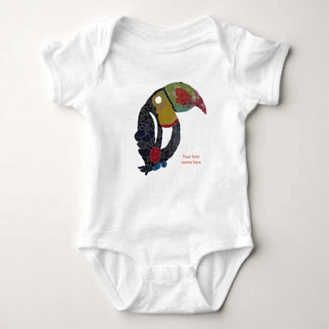 Body Para Bebê Fato de bebê personalizável, mosaico tucano (Frente)