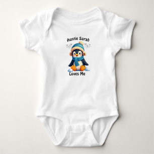 Body Para Bebê Fato De Pinguim Personalizado - Tia Sarah Me Ama!