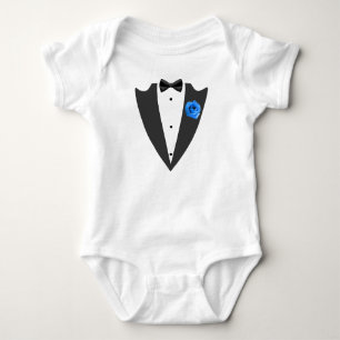 Body Para Bebê Fato de terno e arco preto e branco