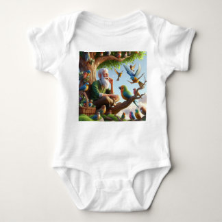 Body Para Bebê "Fatos de Bebê com Pássaros para um Louco, Inspire