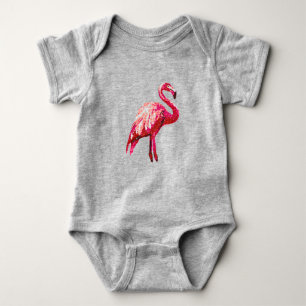 Body Para Bebê Faux Sequin Prinpical Flamingo Bird Baby