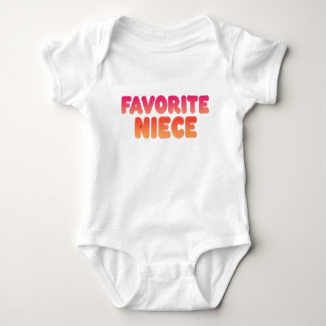Body Para Bebê Favorite Niece, Fun Aunt Gift, Cute Baby Apparel (Frente)