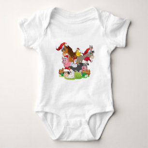 Body Para Bebê Fazenda Animal Christmas