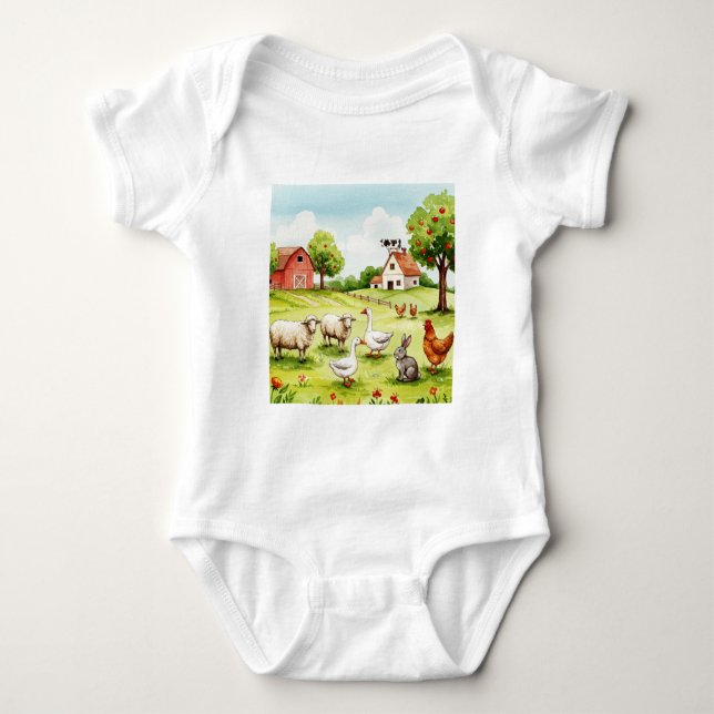 Body Para Bebê Fazenda feliz (Frente)