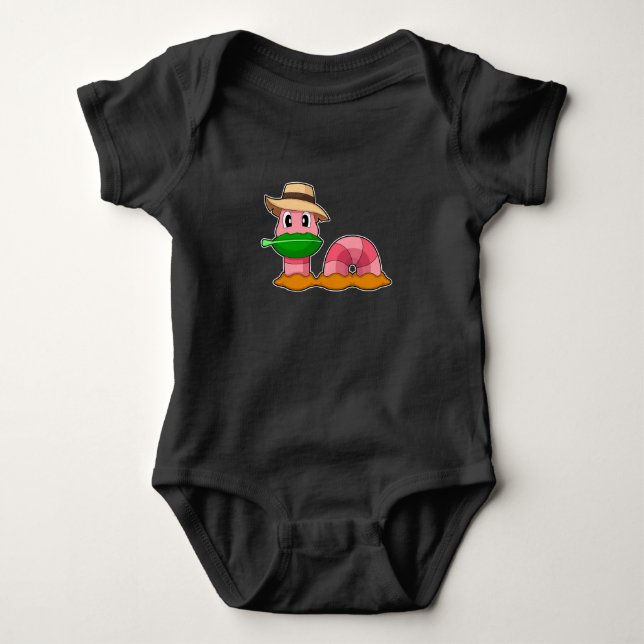Body Para Bebê Fazendeiro de Minhocas Folha (Frente)