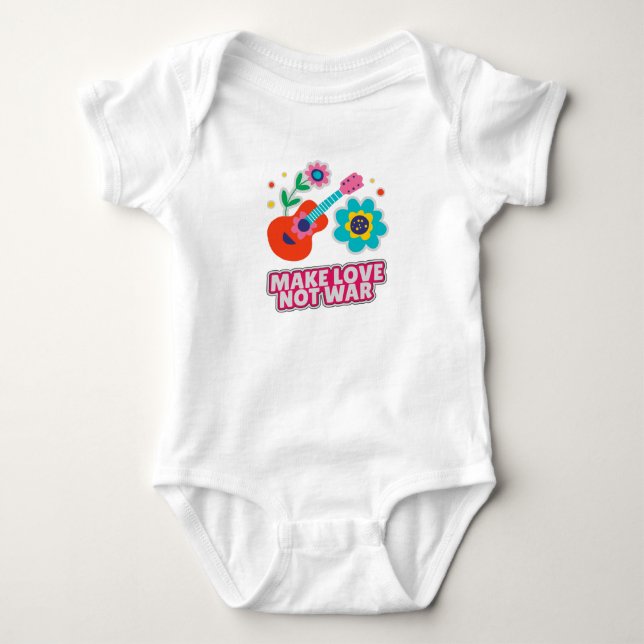 Body Para Bebê Fazer amor não guerra (Frente)