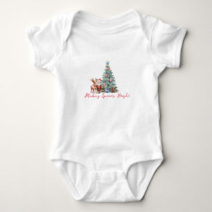 Body Para Bebê Fazer brilha com Papais noeis bonitos