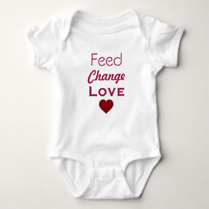 Body Para Bebê Feed Change Love - Crimson Heart