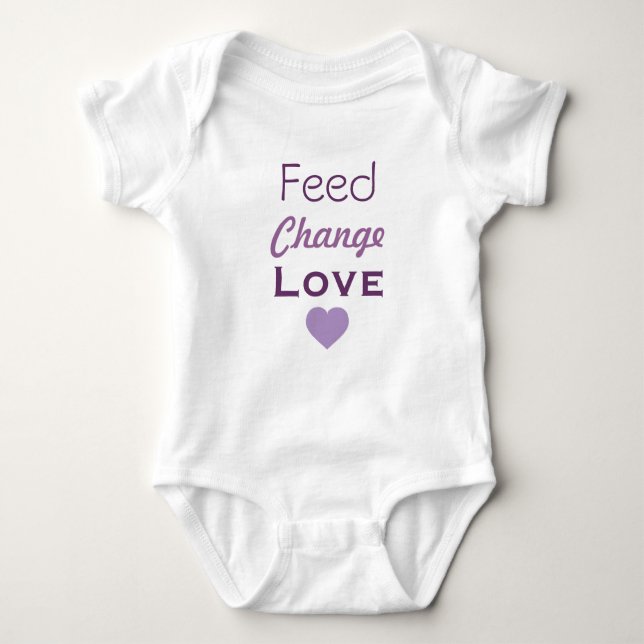 Body Para Bebê Feed Change Love Heart (Frente)