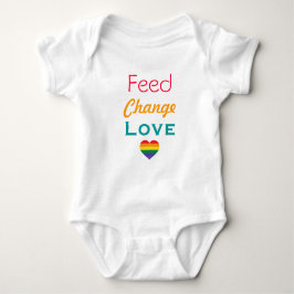 Body Para Bebê Feed Change Love Rainbow Heart