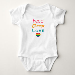Body Para Bebê Feed Change Love Rainbow Pride Heart